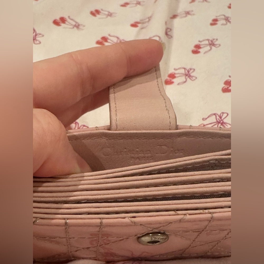 Pink Christian Dior Quilted Cardholder/Wallet